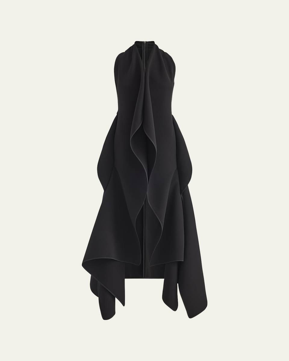 Varsity Sleeveless Draped Midi Dress